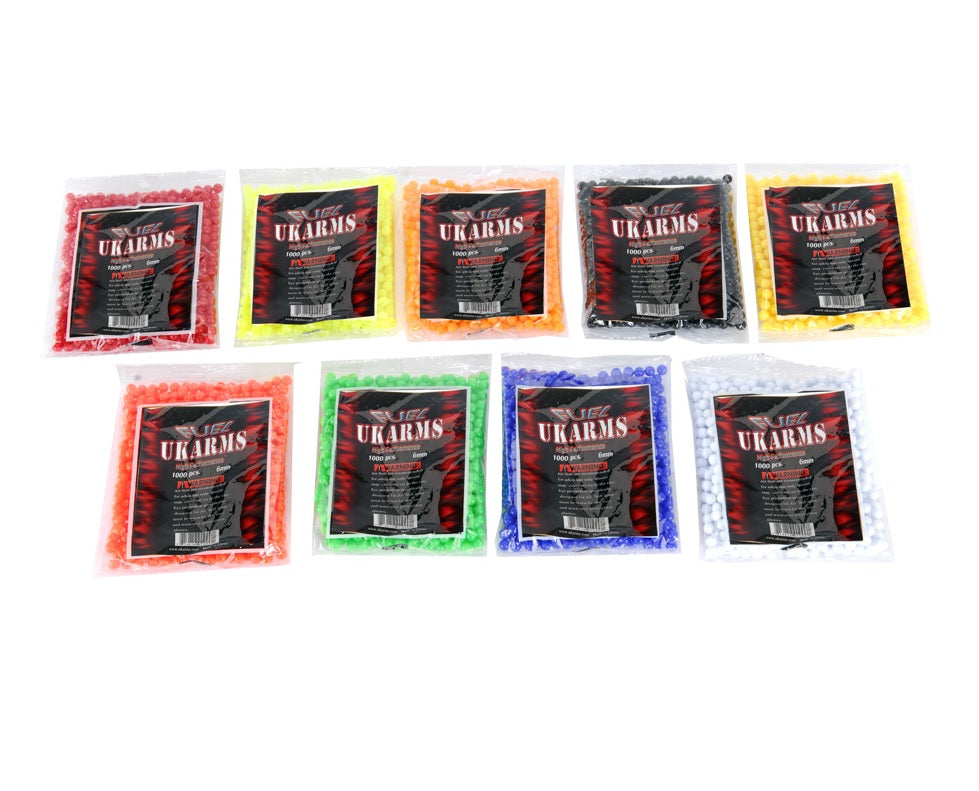 1000 Count BBs .12g 6mm Airsoft Gun| Assorted Colors Bags Collectible Weapons - Tophatter Daily Deals